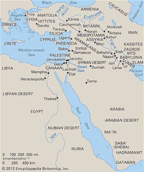 ancient map of the Middle East